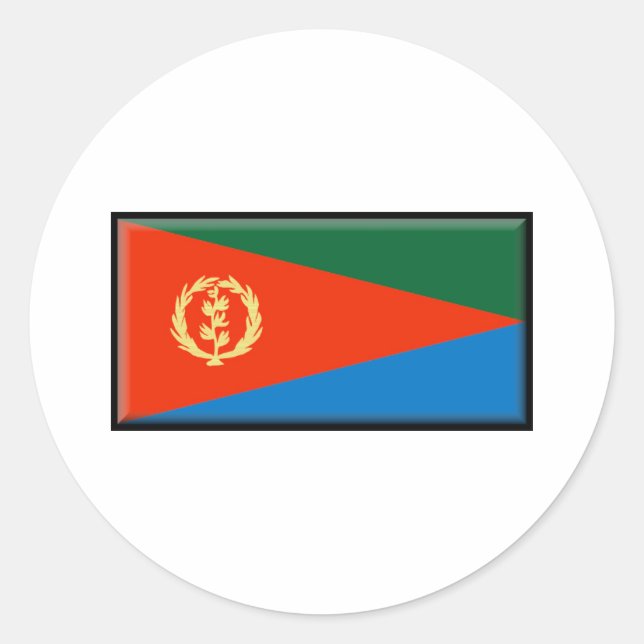 Adesivo Redondo Bandeira da Eritreia (Frente)