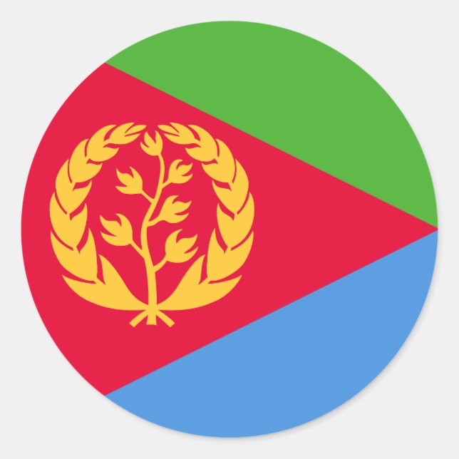 Adesivo Redondo Bandeira da Eritreia (Frente)