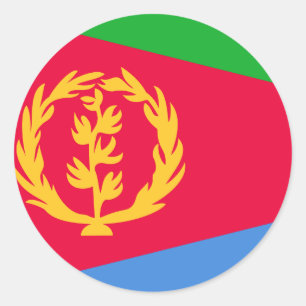 Adesivo Redondo Bandeira da Eritreia