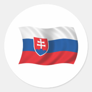 Adesivo Redondo Bandeira da Eslováquia