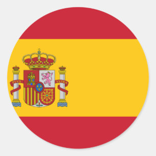 Adesivo Redondo Bandeira da Espanha - Bandera de España - Bandeir