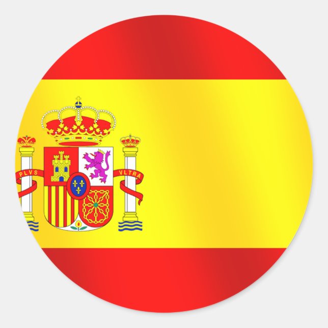 Adesivo Redondo Bandeira da Espanha para espanhóis em todo o mundo (Frente)