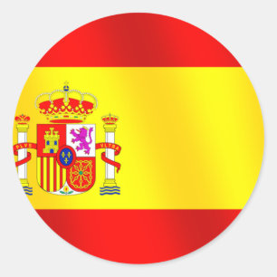 Adesivo Redondo Bandeira da espanha para espanhóis no mundo