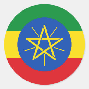 Adesivo Redondo Bandeira da Etiópia