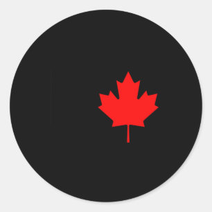 Adesivo Redondo Bandeira da Folha de Bordo Vermelha do Canadá Band