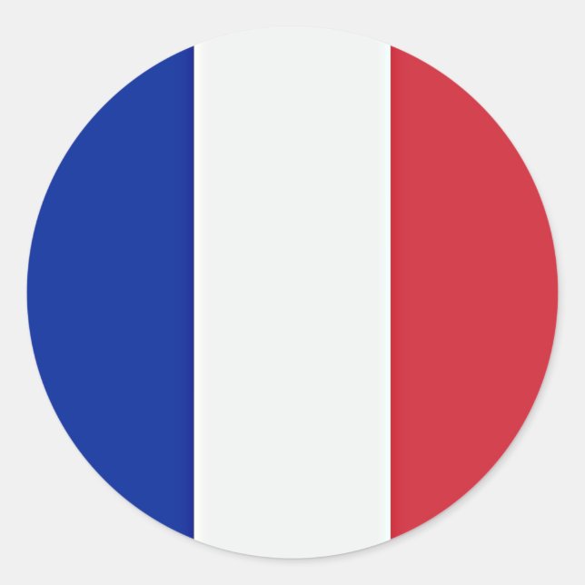 Adesivo Redondo Bandeira da França (Frente)