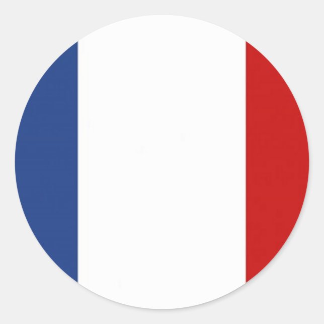 Adesivo Redondo Bandeira da França (Frente)