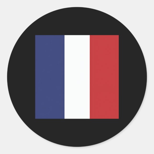 Adesivo Redondo Bandeira Da França Bandeira França (Frente)