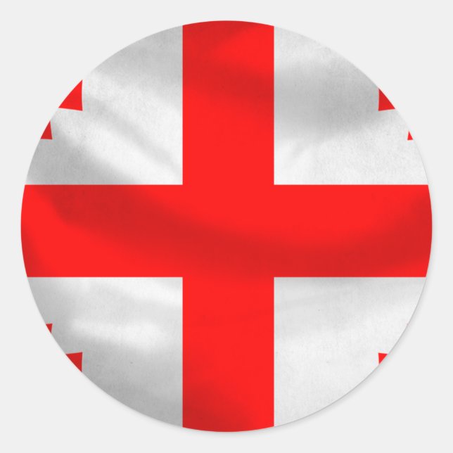 Adesivo Redondo Bandeira da Geórgia (Frente)