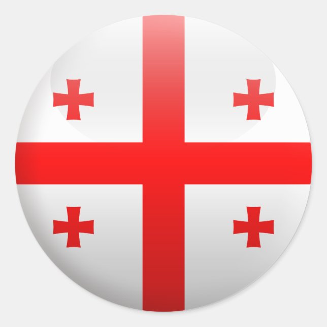 Adesivo Redondo Bandeira da Geórgia (Frente)