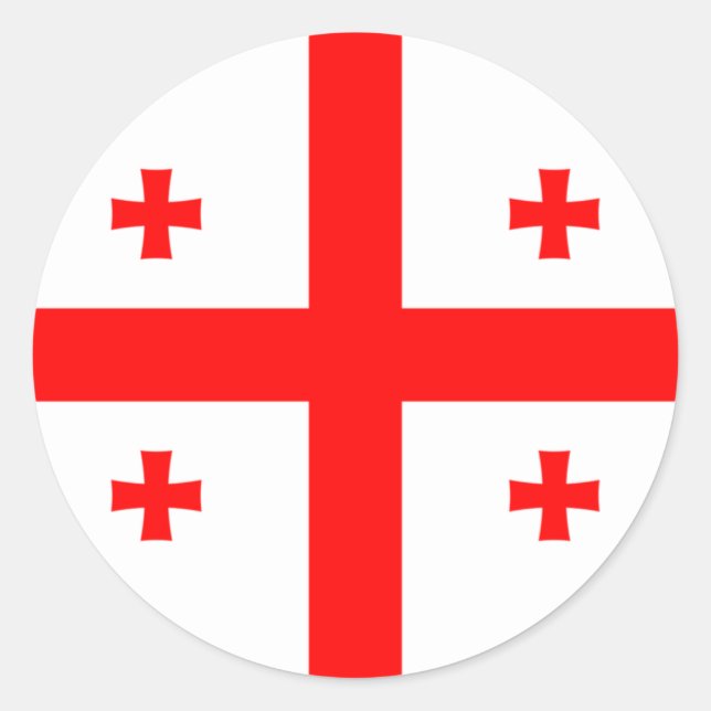 Adesivo Redondo Bandeira da Geórgia (Frente)