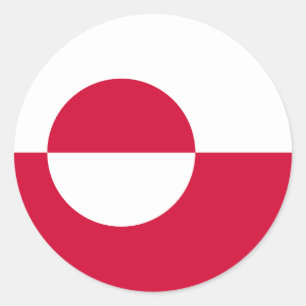 Adesivo Redondo Bandeira da Gronelândia