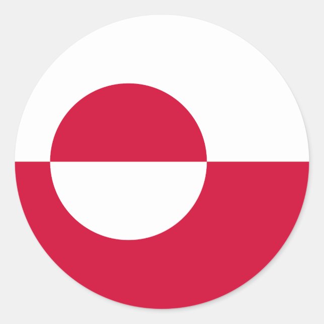 Adesivo Redondo Bandeira da Gronelândia (Frente)