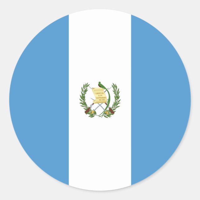 Adesivo Redondo Bandeira da Guatemala (Frente)