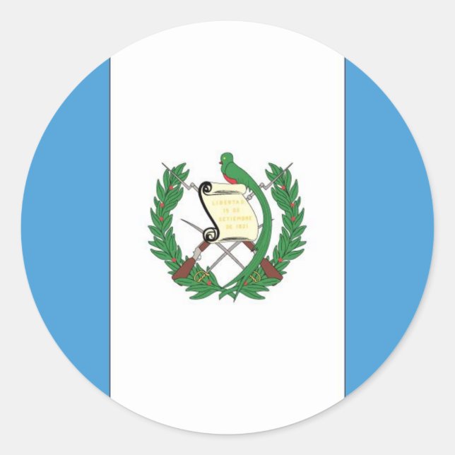 Adesivo Redondo Bandeira da Guatemala (Frente)