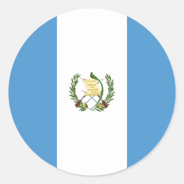 Adesivo Redondo Bandeira da Guatemala, Bandeira da Guatemala (Frente)