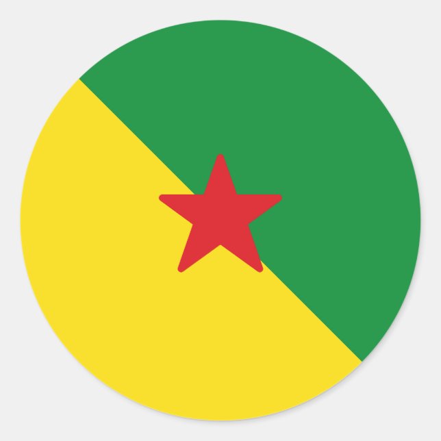 Adesivo Redondo Bandeira da Guiana Francesa (Frente)