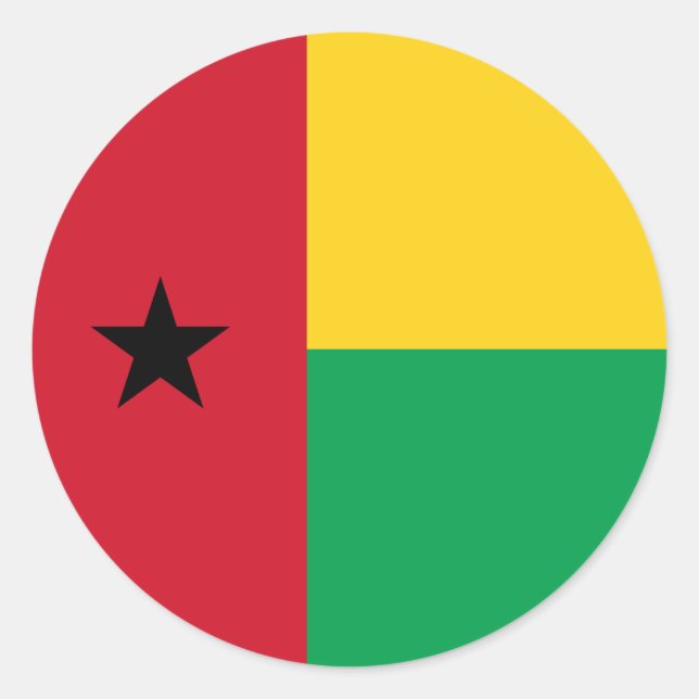 Adesivo Redondo Bandeira da Guiné-Bissau, Bandeira da Guiné-Bissau (Frente)