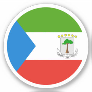 Adesivo Redondo Bandeira da Guiné Equatorial