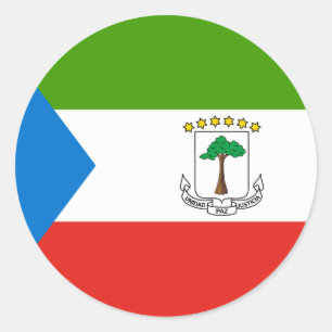 Adesivo Redondo Bandeira da Guiné Equatorial