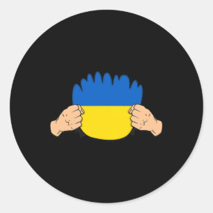 Adesivo Redondo Bandeira da Herança das Raízes da Ucrânia
