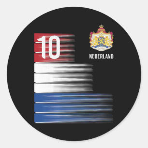 Adesivo Redondo Bandeira da Holanda 10 Futebol Laranja Holandês Ho