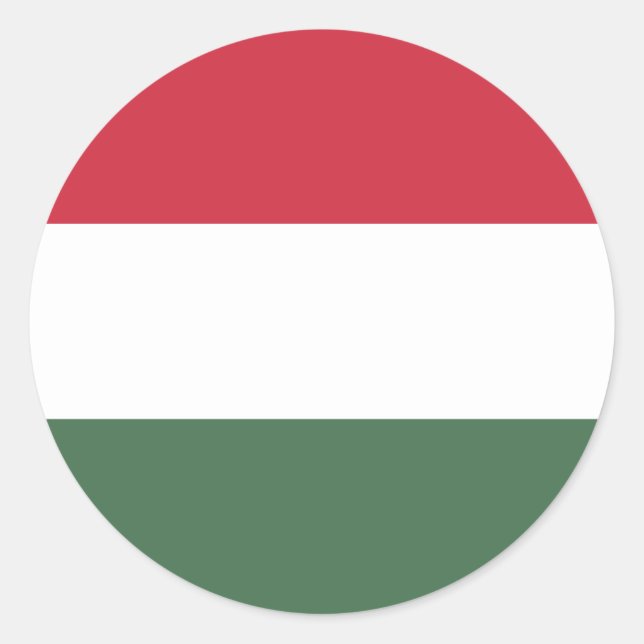 Adesivo Redondo Bandeira da Hungria (Frente)