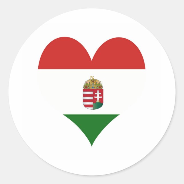 Adesivo Redondo Bandeira da Hungria (Frente)