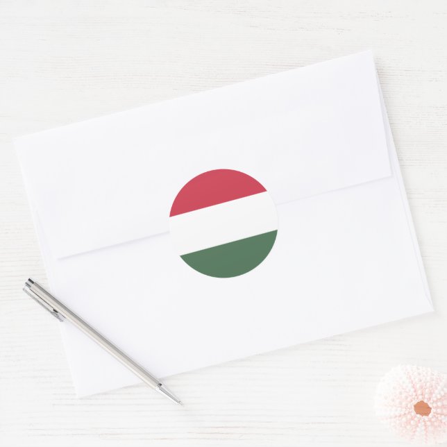 Adesivo Redondo Bandeira da Hungria (Envelope)