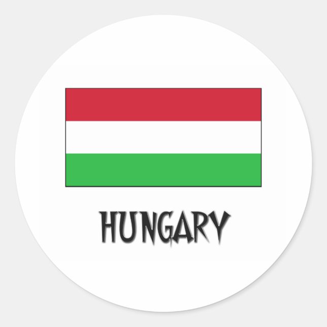 Adesivo Redondo Bandeira da Hungria (Frente)