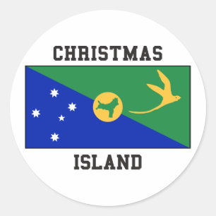 Adesivo Redondo Bandeira da ilha christmas