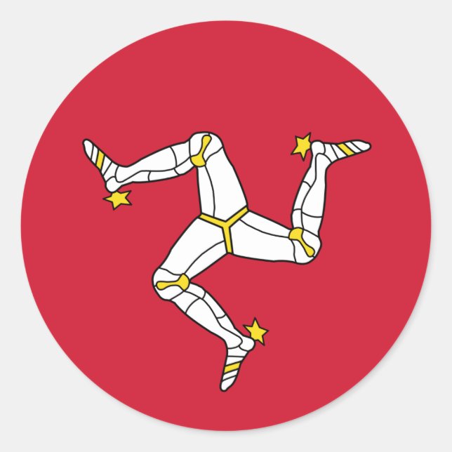 Adesivo Redondo Bandeira da ilha de Man Sticker (Frente)