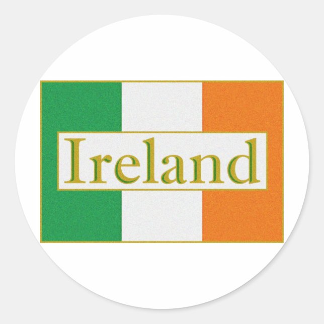 Adesivo Redondo Bandeira da Irlanda (Frente)