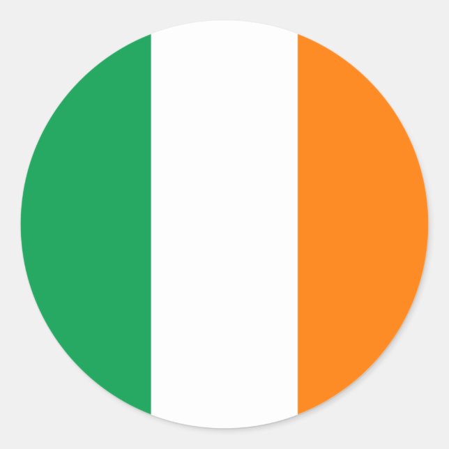 Adesivo Redondo Bandeira da Irlanda (Frente)