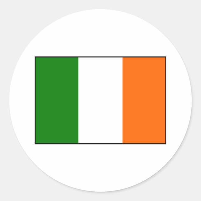 Adesivo Redondo Bandeira da Irlanda (Frente)