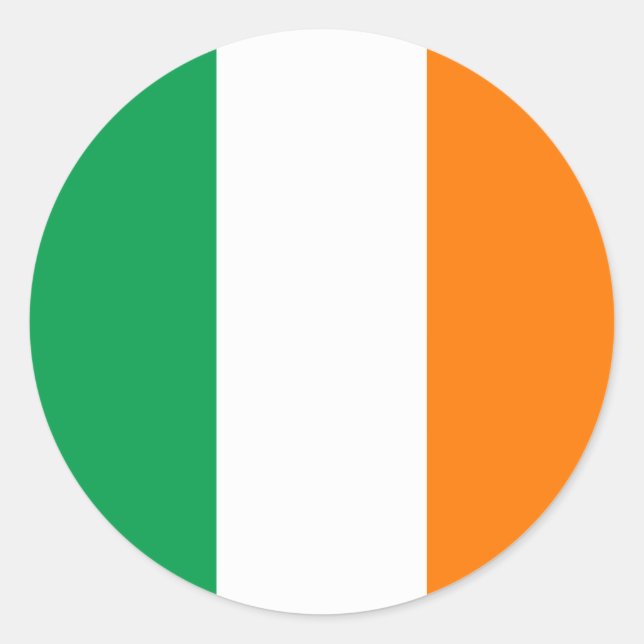 Adesivo Redondo Bandeira da Irlanda (Frente)