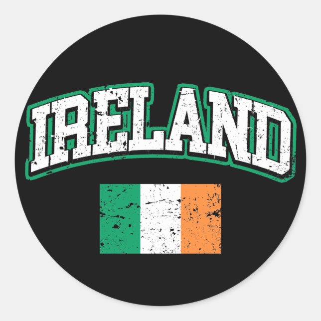 Adesivo Redondo Bandeira da Irlanda (Frente)