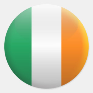Adesivo Redondo Bandeira da Irlanda
