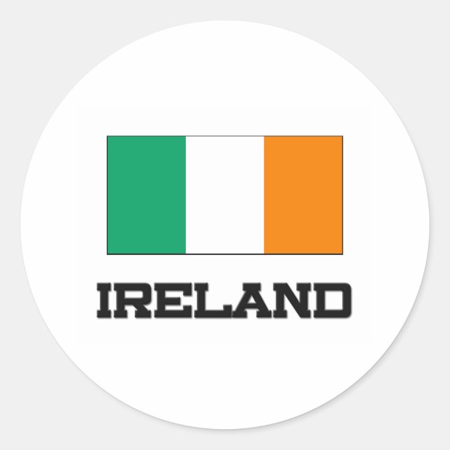 Adesivo Redondo Bandeira da Irlanda (Frente)