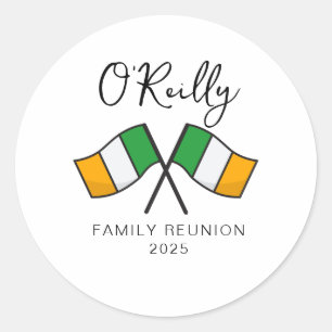 Adesivo Redondo Bandeira da Irlanda Reunião de Família