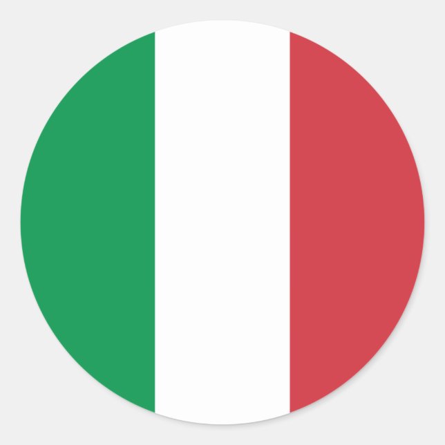 Adesivo Redondo Bandeira da Itália (Frente)