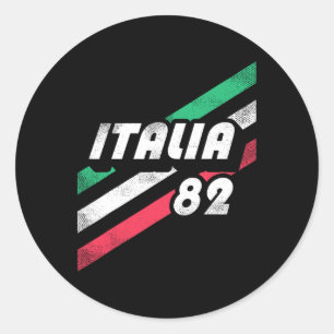 Adesivo Redondo Bandeira da Itália com visual retrô italiano dos a