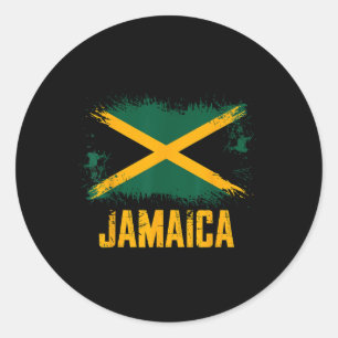 Adesivo Redondo bandeira da Jamaica