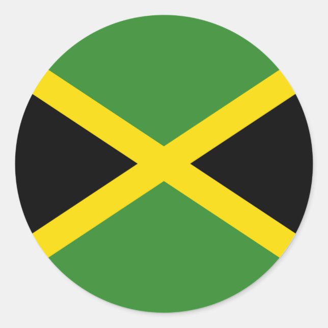 Adesivo Redondo Bandeira da Jamaica (Frente)
