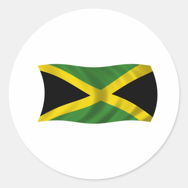 Adesivo Redondo Bandeira da Jamaica (Frente)