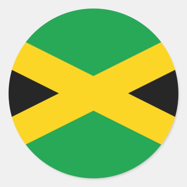 Adesivo Redondo Bandeira da Jamaica - Bandeira jamaicana (Frente)