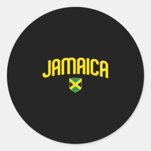 Adesivo Redondo Bandeira da Jamaica Jamaicano Vintage Atletismo Re