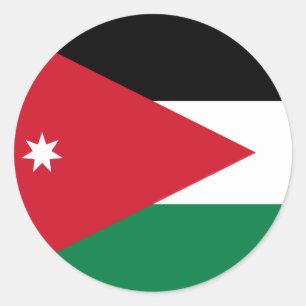 Adesivo Redondo Bandeira da Jordânia