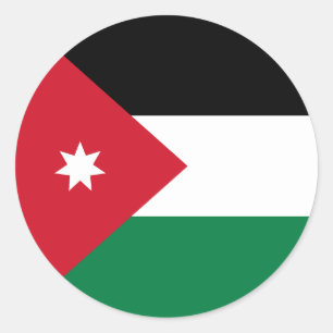 Adesivo Redondo Bandeira da Jordânia