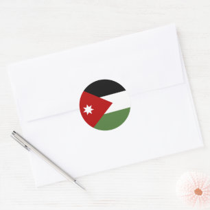 Adesivo Redondo Bandeira da Jordânia